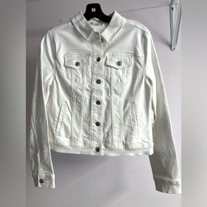89th + Madison Women’s Denim Jeans Style Jacket, Size XS, White, NWT